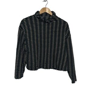 Zara turtleneck top green tan sz Medium